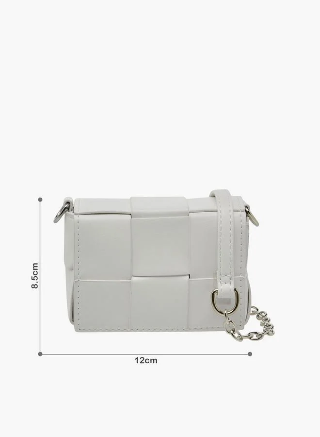 Flora Bella By Shoexpress Weave Textured Crossbody Bag With Chain Strap